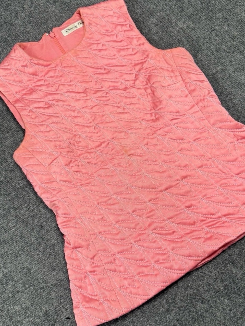 Christian Dior silk sleeveless blouse, Pink, Size 8